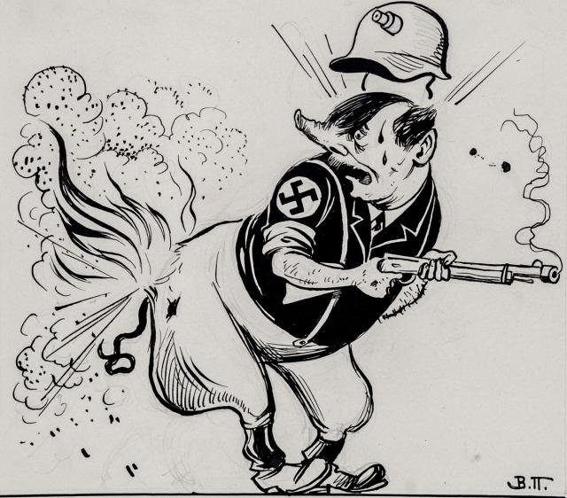 Постников В.Г. Карикатура на Гитлера. 1940-е Постников В.Г. Карикатура на Гитлера. 1940-е